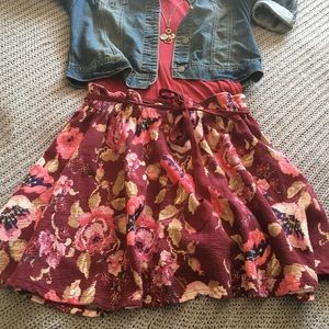 Lauren Conrad (LC) Knit Floral Skirt